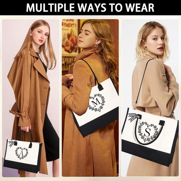 The "Y" Monogram Chic Eco-Friendly & Stylish Gift Canvas tote - Picture 6 of 7